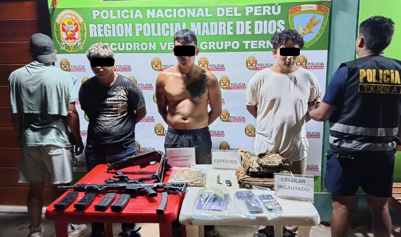 Caen integrantes de "Los Cazadores de Tambopata" por planear asaltos a mineros en Madre de Dios