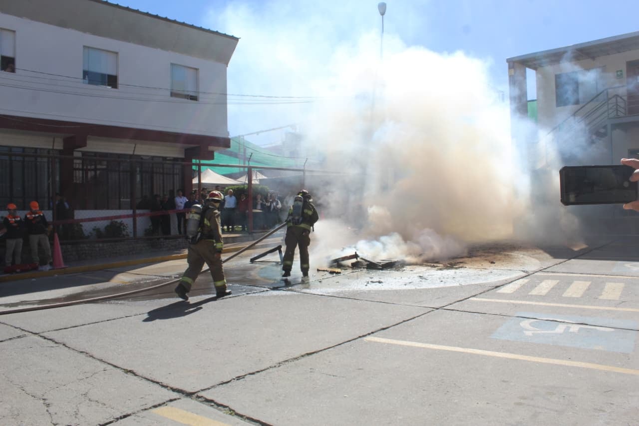 Realizan simulacro de respuesta ante incendios de forma simultánea en 3 puntos de Arequipa (Foto: Álvaro Figueroa/@photo.gec)