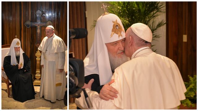 Papa Francisco y el patriarca ruso Kiril se abrazan en encuentro histórico