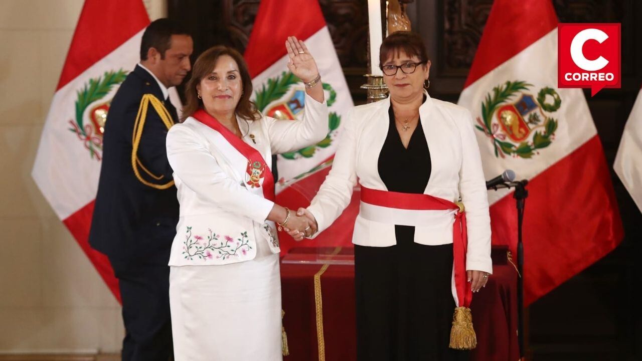 Juramentación de los nuevos ministros de estado : Eduardo Melchor (Justicia), Miriam Ponce (Educación ), Jennifer Contreras (Minagri) ,Daniel Maurate (Trabajo) , Ana María Choquehuanca (producción) y Raúl Pérez (Transporte). Fotos: jorge.cerdan/@photo.gec