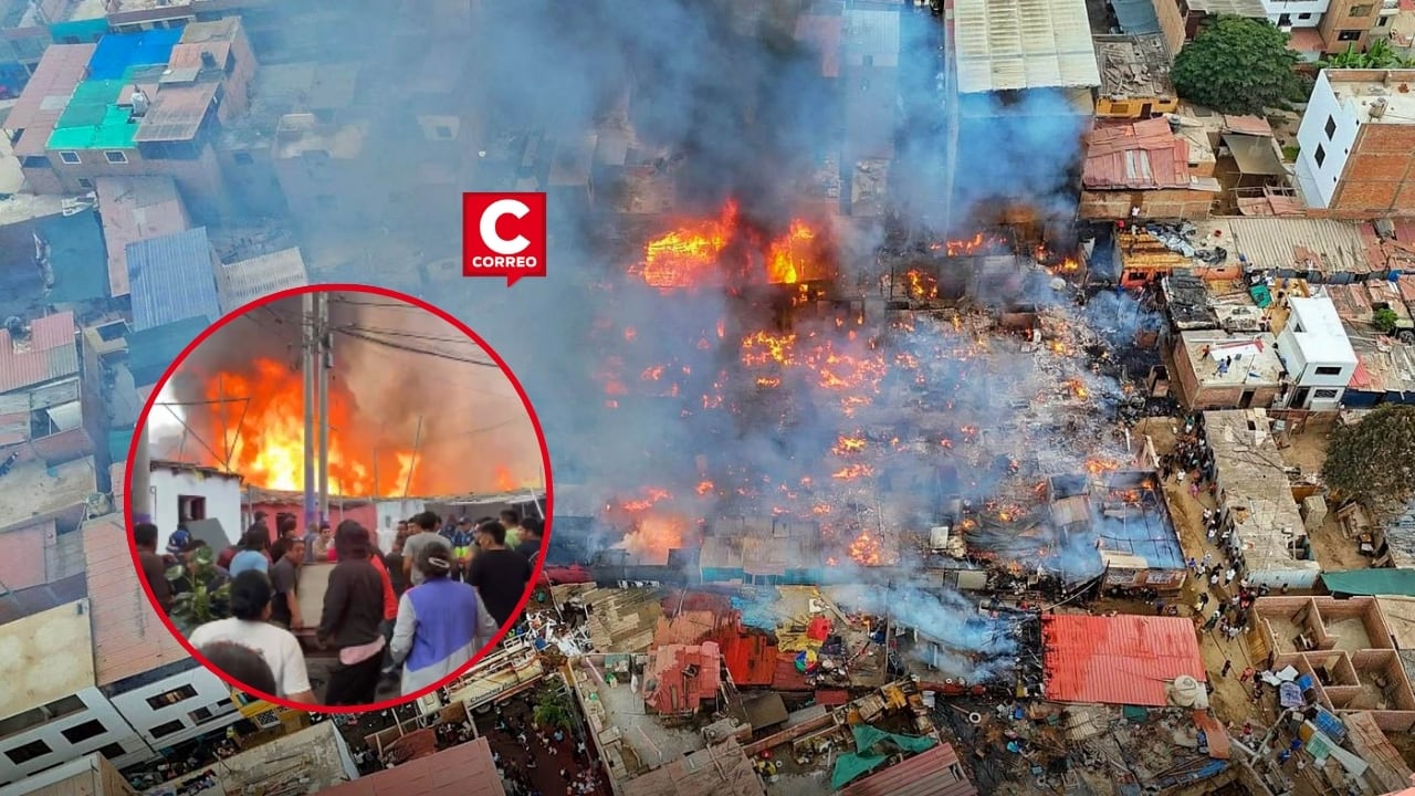 Huaral: incendio consumió 25 viviendas y dejó en la intemperie a decenas de familias en Chancay. Composición: Diario Correo.