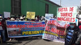 Tacna: Cientos de pobladores protestan por incremento de tarifa de agua