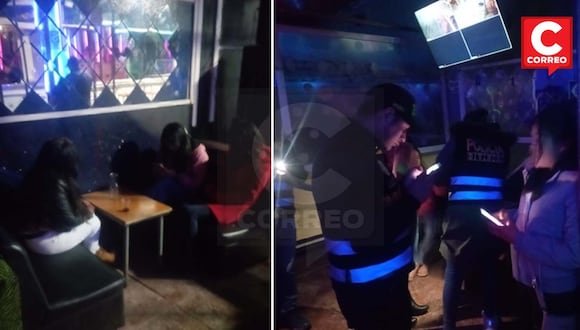 Mujeres intervenidas en discoteca de Huancavelica