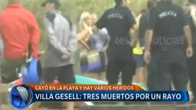 Cuatro muertos tras caída de rayo en playa argentina