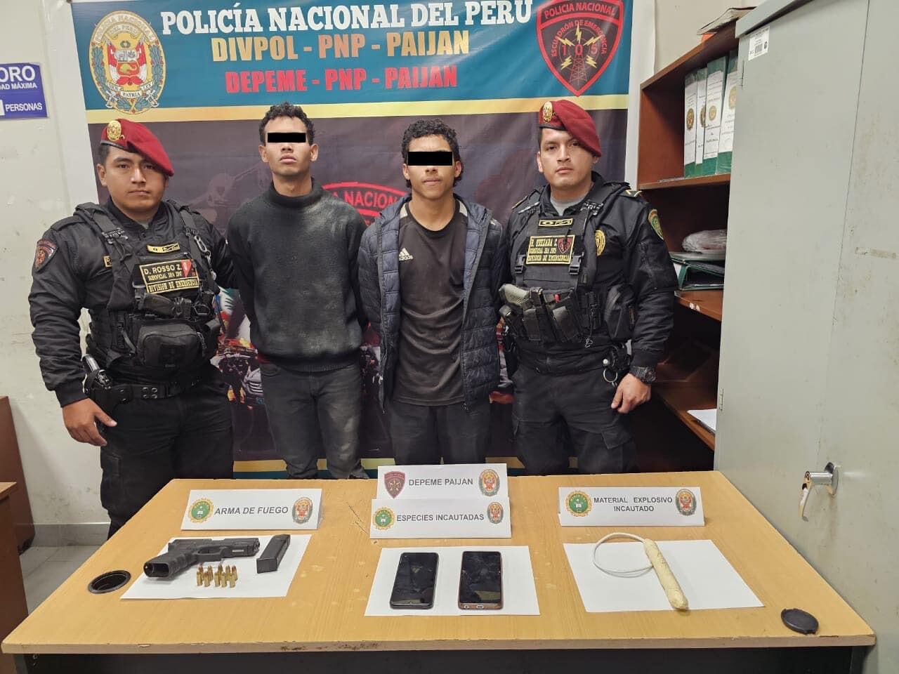 Uno de ellos es menor de edad y, según versión de la Policía serían parte de la banda delincuencial “Los Solis del Valle” y estarian inmersos en casos de extorsión.