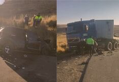 Dos hermanos fallecidos y cuatro heridos graves deja choque de camión con taxi en la vía Cusco - Arequipa