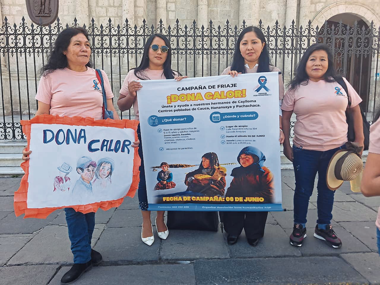 Voluntarios esperan recolectar ayuda para familias afectadas por heladas en Caylloma. (Foto: Flor Barrios/@photo.gec)