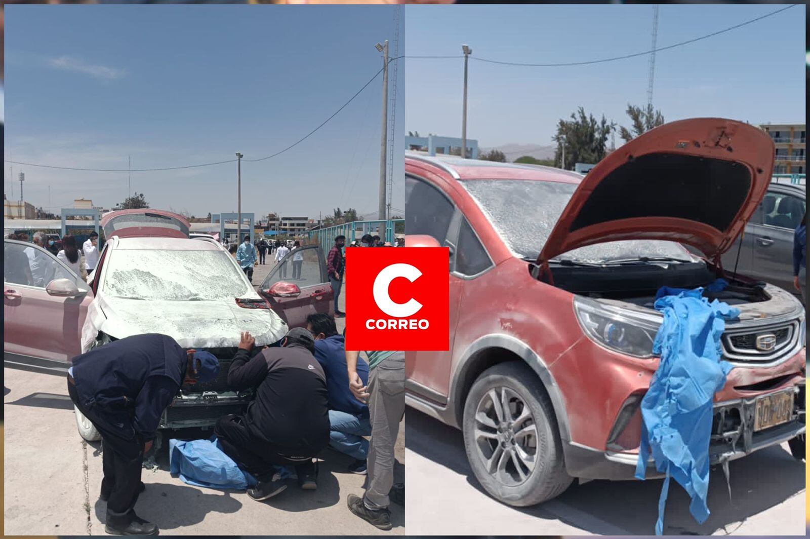 Unidades fueron dañas por incendio de pastizales en estacionamiento de hospital. (Foto: Pedro Torres)