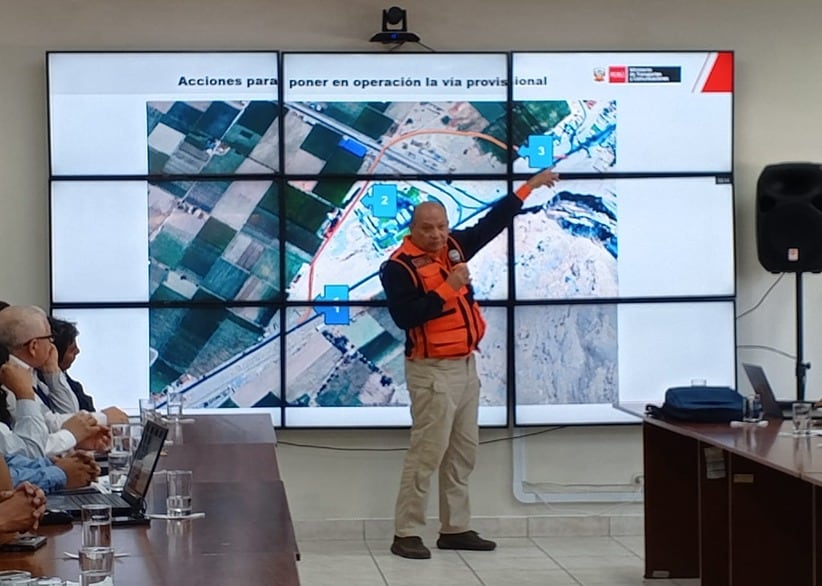 Gestionan la habilitación de una vía alterna temporal en Alto Siguas ante derrumbes. Foto: GRA.
