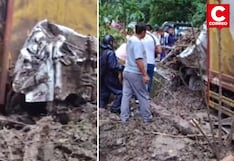 Huánuco: Camión queda sepultado por huaico y dos ocupantes pierden la vida