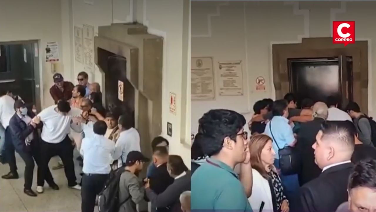 UNI: exvicerrectora intenta ingresar por mandato judicial y desata protestas en el campus. Composición: Diario Correo.