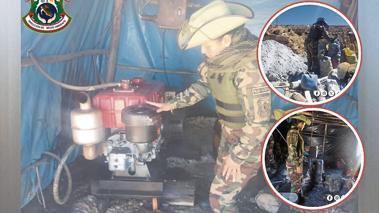 Operativo a cargo de la Dirección del Medio Ambiente permitió desmantelar cinco campamentos mineros en Santiago de Chuco. También se detuvo a un hombre.