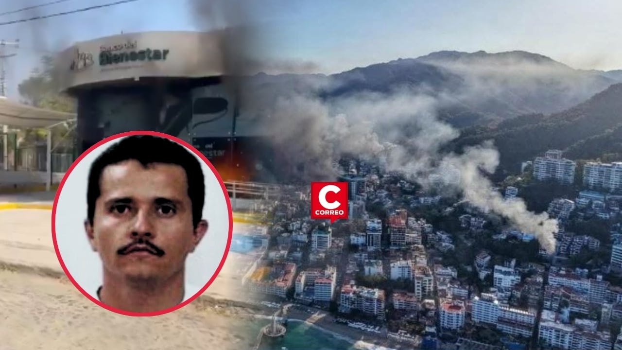 Abatimiento de ‘El Mencho’ desata caos en México: bloqueos, tiroteos y alertas internacionales en Jalisco. Composición: Diario Correo.