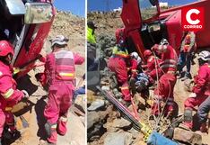Rescatan a conductor y copiloto tras despiste de tráiler en la vía Lima – Huancayo