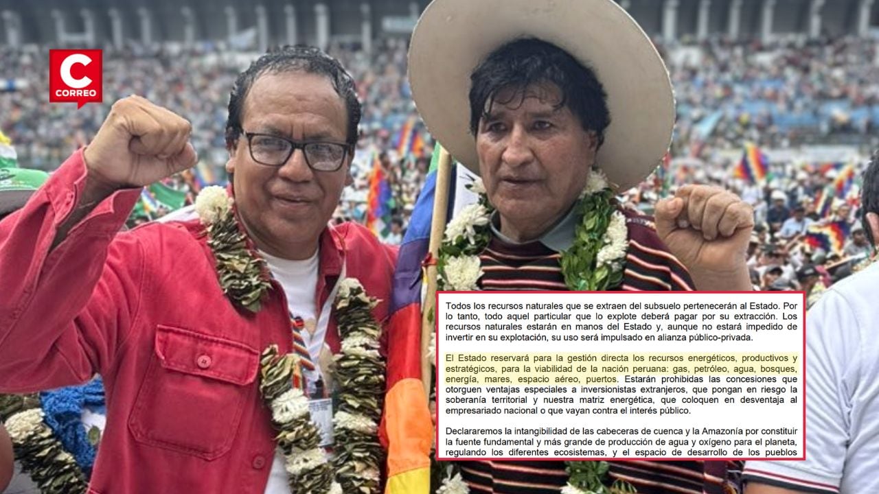 Roberto Sánchez junto a Evo Morales