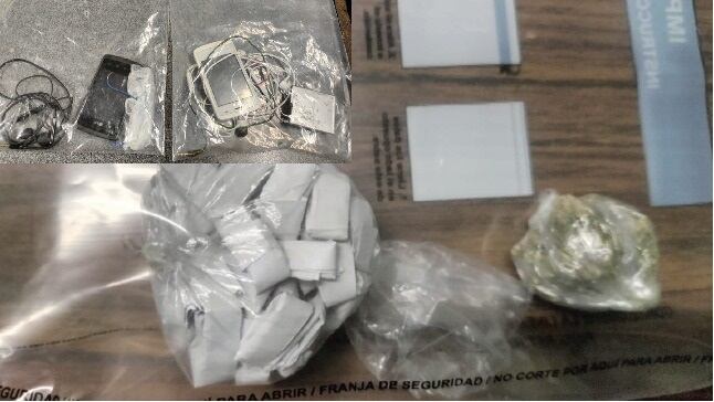 Todo la droga encontrada, más los celulares y cargadores fueron decomisados.