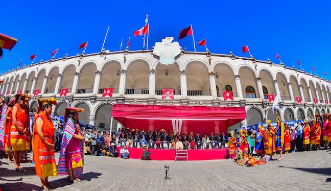 Embanderamiento obligatorio por el 486 Aniversario de Arequipa (Foto: municipalidad de Arequipa)