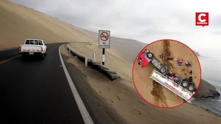 Accidente en Pasamayo: tráiler cisterna se desbarranca en el serpentín y conductor logra sobrevivir