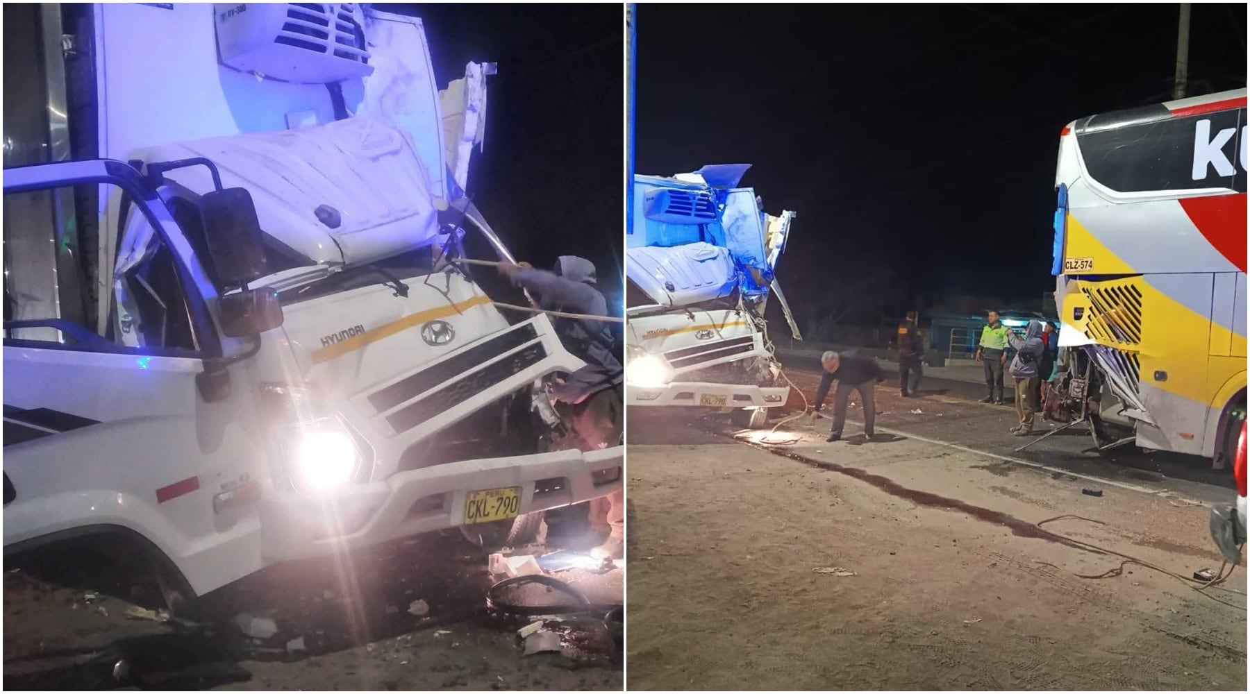 Ica: camión choca contra parte trasera de bus y conductor quedó atrapado entre los fierros
