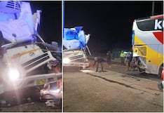 Ica: camión choca contra parte trasera de bus y conductor quedó atrapado entre los fierros