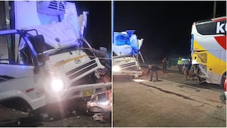 Ica: camión choca contra parte trasera de bus y conductor quedó atrapado entre los fierros