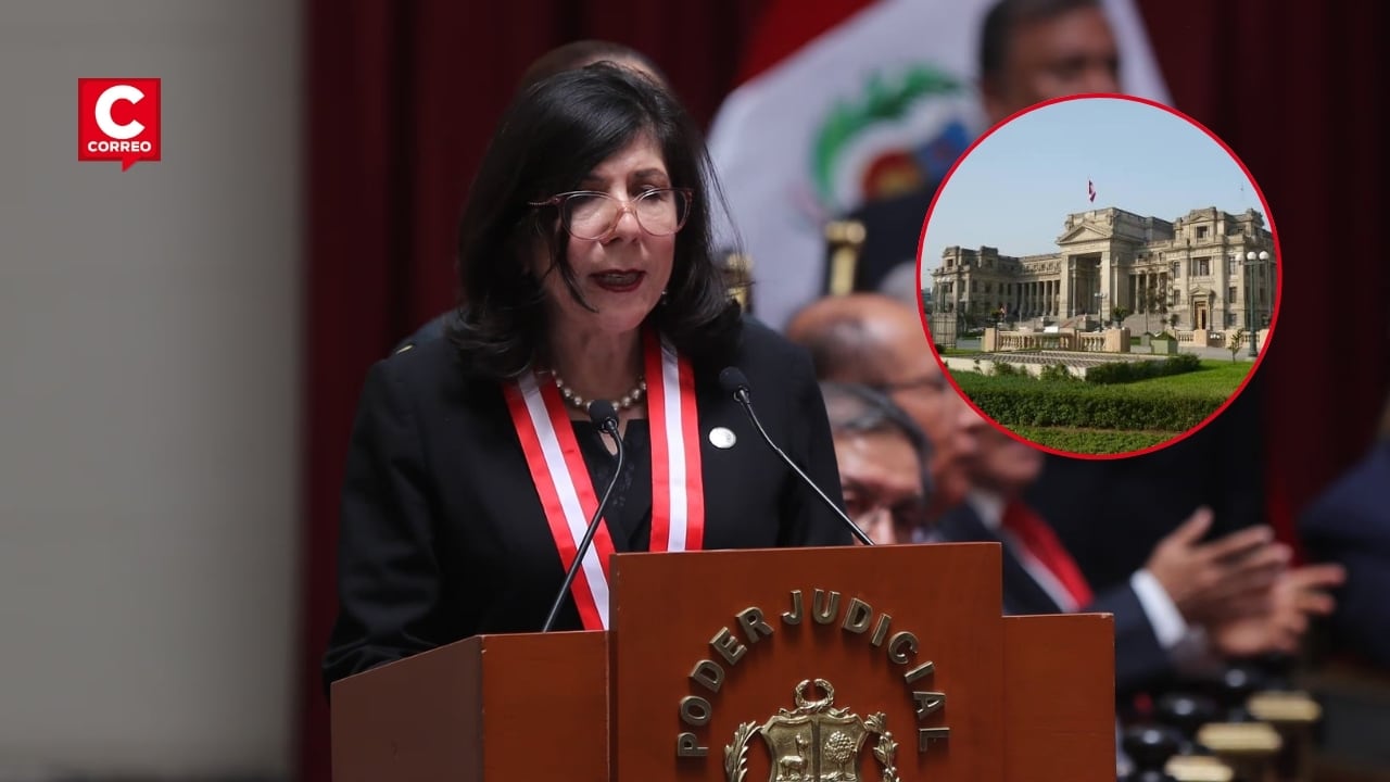 Presidenta del Poder Judicial pide fortalecer autonomía e independencia frente al nuevo gobierno. Composición: Diario Correo.