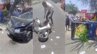 Ica: cuádruple choque en la carretera panamericana sur deja una joven herida