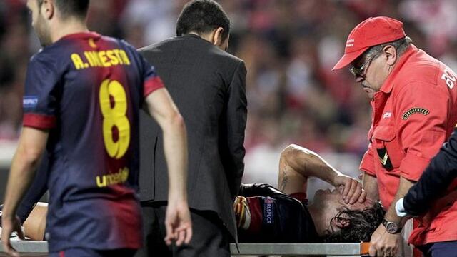 Mira la grave lesión que sufrió Carles Puyol en el partido ante Benfica