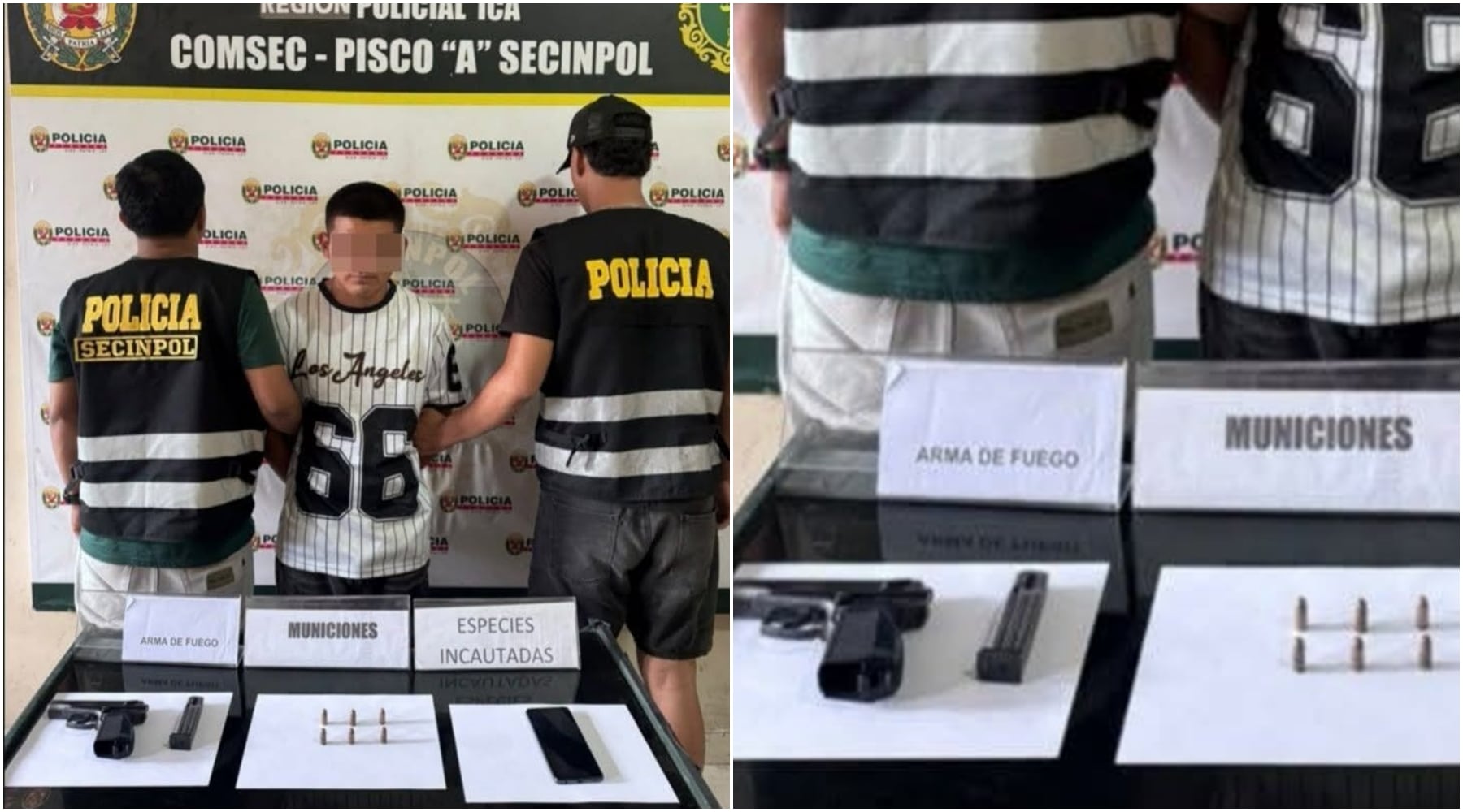 Pisco: detienen a alias "Muñeco de San Clemente" con pistola y municiones