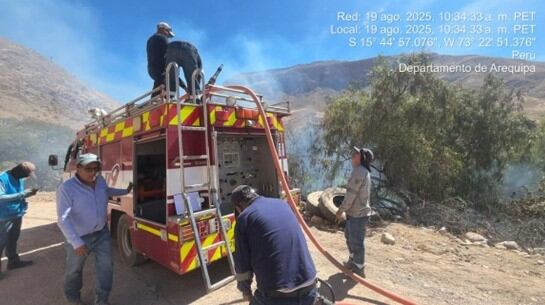 Incendio forestal en Huiscoro, Caravelí, se reactiva. Foto: Difusión.
