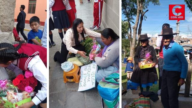 Día de la Madre: escolares entregan canastas a madres trabajadoras en Ayacucho (FOTOS)