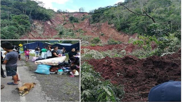 ​Pasco: Evacúan a familias a zonas seguras tras deslizamiento en distrito de Oxapampa