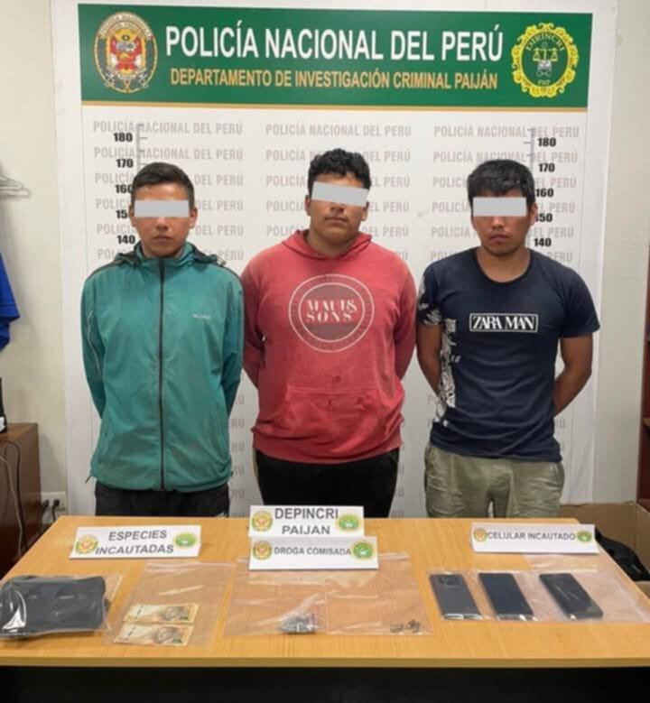 Tras un operativo en Paiján la Policía los capturó. Se les encontró droga y municiones.