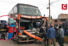 Bus se empotró contra un camión compactador de residuos sólidos, en Juliaca