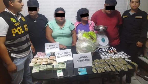 Se les incautó aproximadamente dos kilos de marihuana y decenas de “ketes” de pasta básica de cocaína listos para su venta.