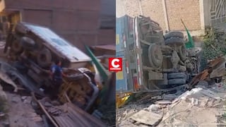 SJL: furgoneta cae sobre viviendas en Jicamarca y vecinos denuncian constantes accidentes en la zona (VIDEO)