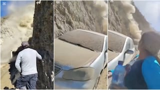 Avalancha de tierra provoca pánico entre pasajeros y docentes en carretera de Huancavelica