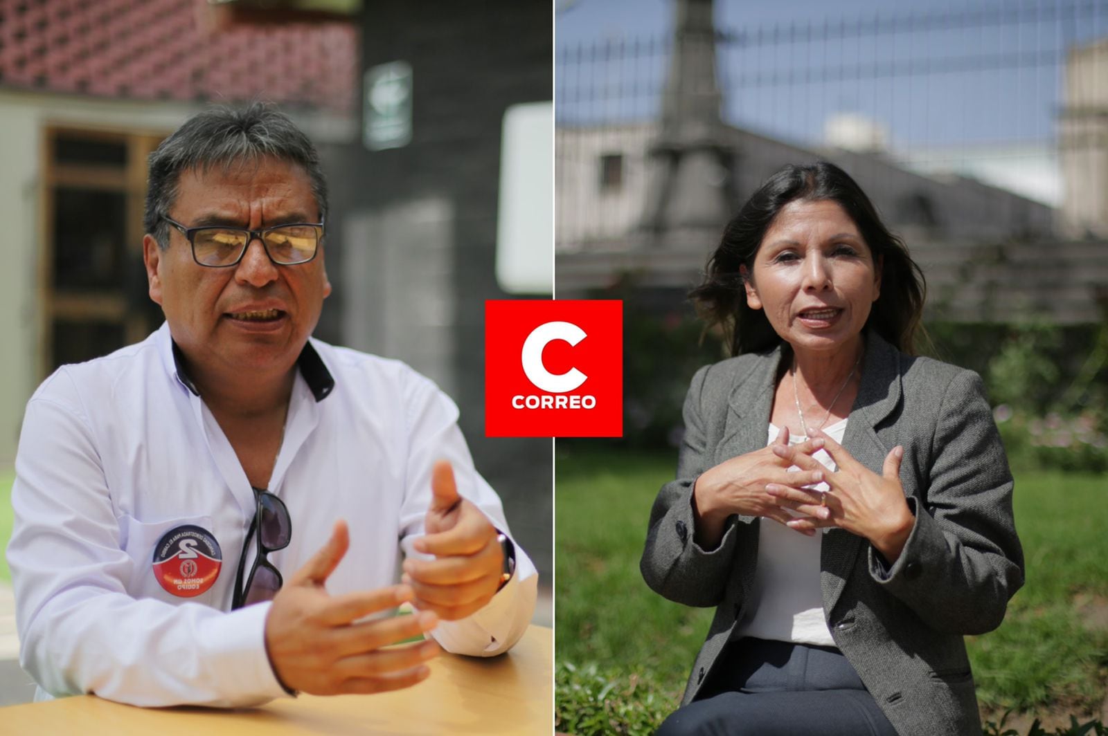 Héctor Mayhuire y Elsa Acosta, postulantes para decano del Colegio de Periodistas de Arequipa. (Foto: Leonardo Cuito)