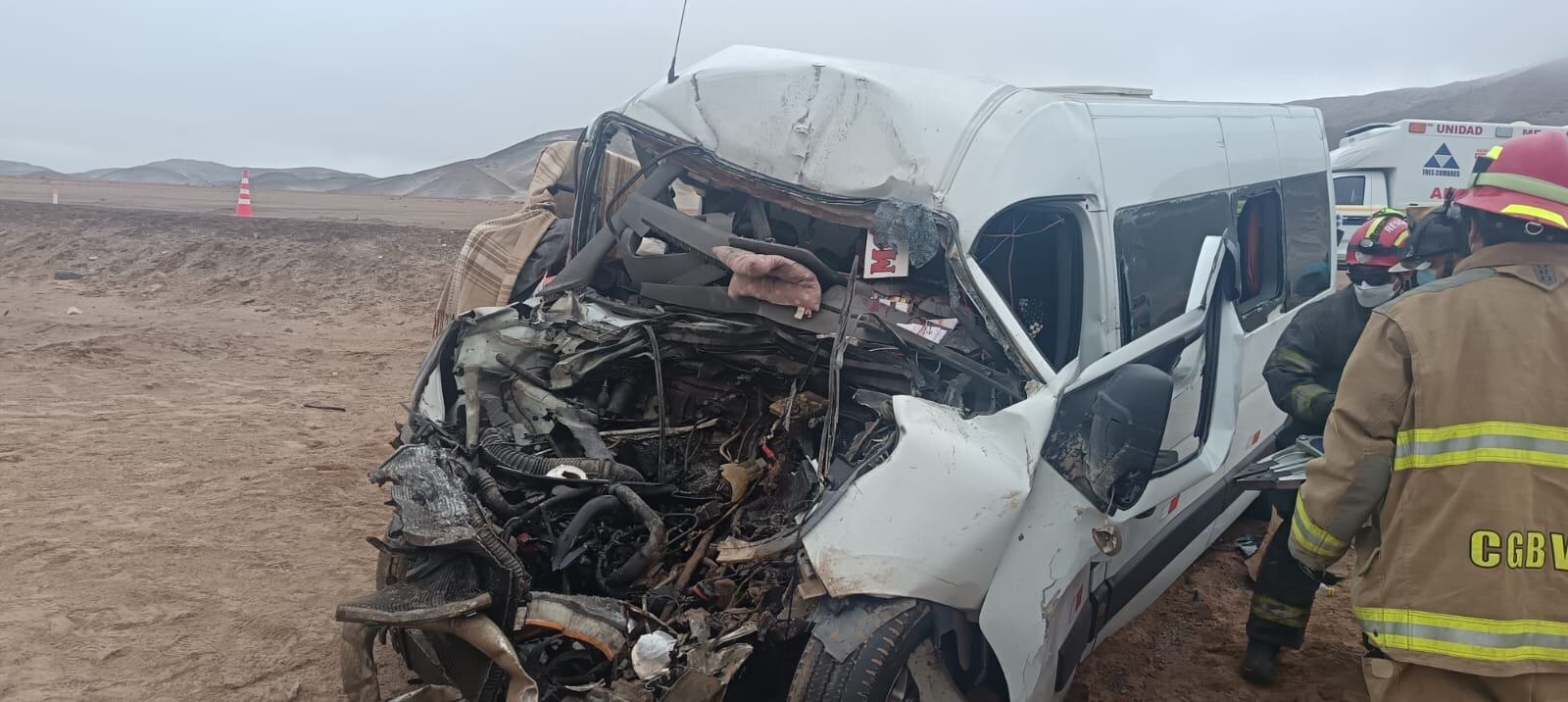 Accidente en la carretera Panamericana Sur. Foto: difusión.