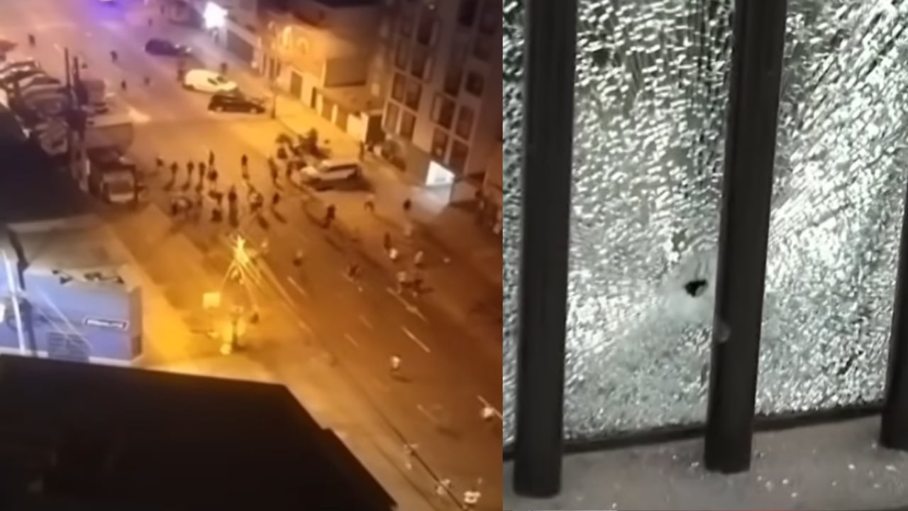 El enfrentamiento ocurrió en la avenida Venezuela, previo al partido entre Sporting Cristal y Cerro Porteño por la Copa Libertadores 2026, generando pánico y daños materiales. (Imágenes de Latina)