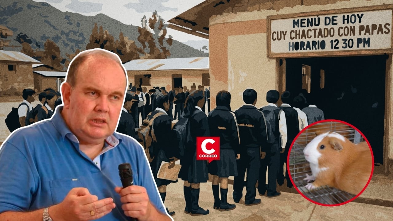 Rafael López Aliaga promete niños “bien papeados” y propone plan de alimentación a base de cuy en Cajamarca. Composición: Diario Correo.