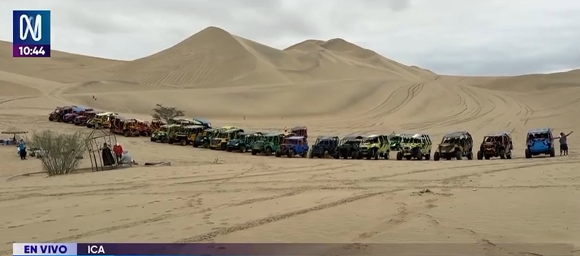 La medida fue adoptada luego de que un operativo detectara presuntas irregularidades en la documentación y las condiciones de funcionamiento de las unidades utilizadas para transportar turistas por las dunas. FOTO: CAPTURA CANAL N