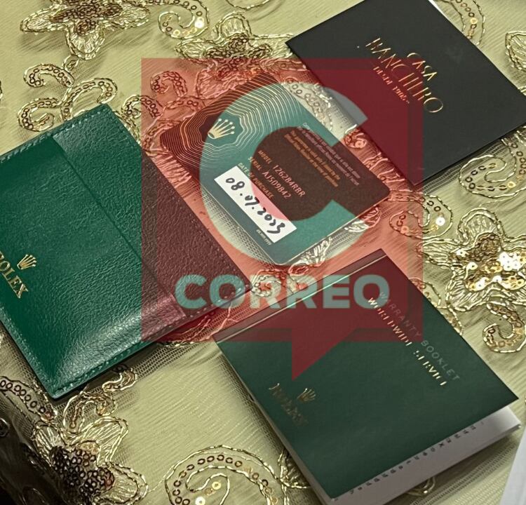 Fiscalía encontró caja de reloj Rolex en casa de la presidenta Dina Boluarte.