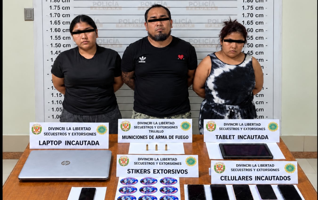 Integrantes de banda criminal estarían implicados en el delito de extorsión en La Libertad. Foto: MININTER.