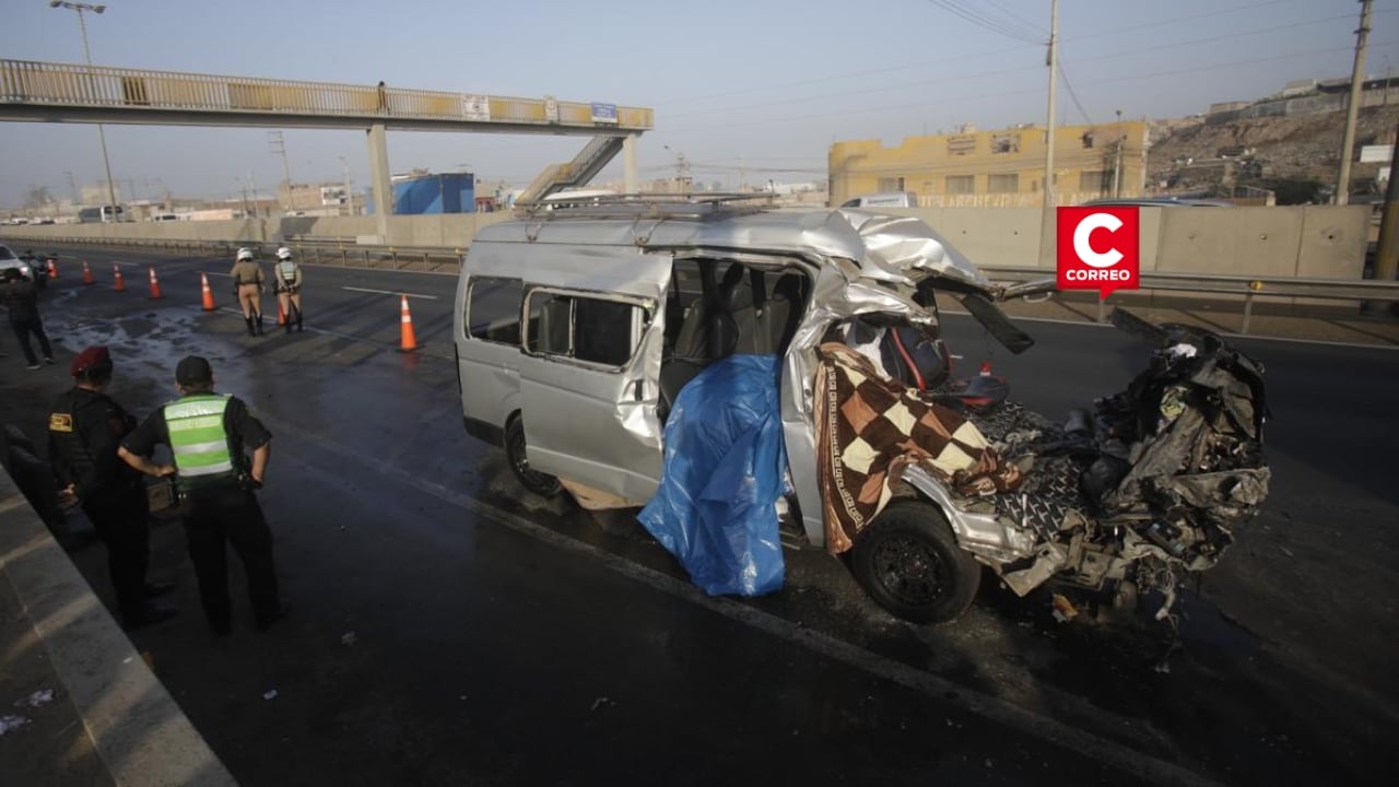 VES: choque entre minivan y bus deja dos muertos y 12 heridos en la Panamericana Sur. Composición: Diario Correo.