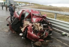 Choque frontal entre auto y bus en carretera Canta–Pasco deja tres heridos graves