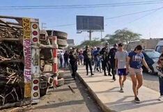 Lambayeque: Carreta de tráiler se voltea y aplasta a dos hombres