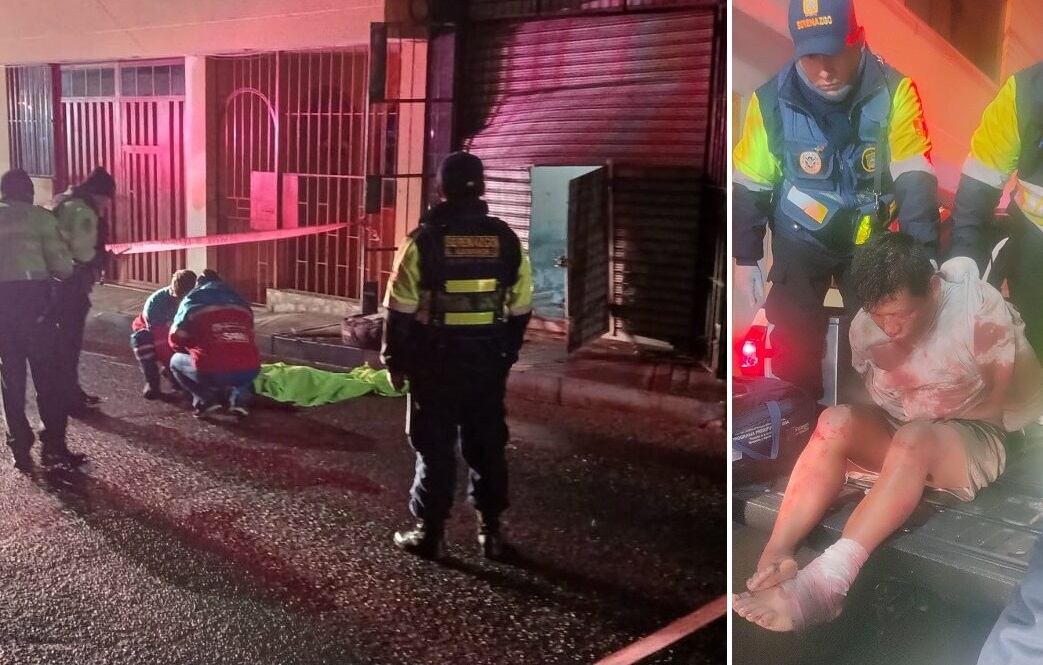 Personal del Samu constató el deceso de la mujer cuyo cuerpo estaba en el frontis de la casa y luego fue detenido Cristian López como el presunto homicida