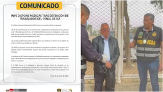 INPE inicia proceso disciplinario tras detención de trabajador por presunto soborno en penal de Ica