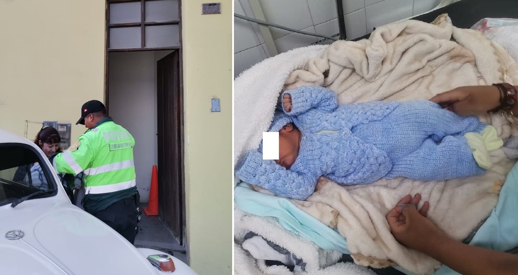 Infante de sexo masculino estaba con su roponcito de lana celeste y fue internado en el hospital Unanue